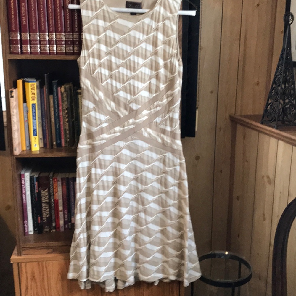 Tan and white dress